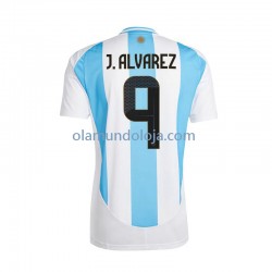 Camisola Argentina Julian Alvarez 9 Homem Equipamento Primeiro 2024 Manga Curta